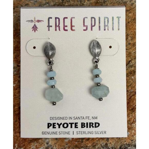 Peyote Bird Green Calcite Beaded Sterling Earrings J027 - Picture 2 of 4